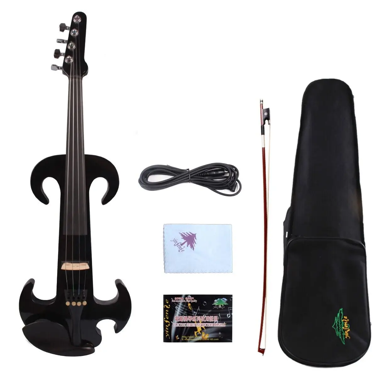 

Yinfente Guitar head 4/4 Electric Violin wooden body Nice Tone Free Case #EV23
