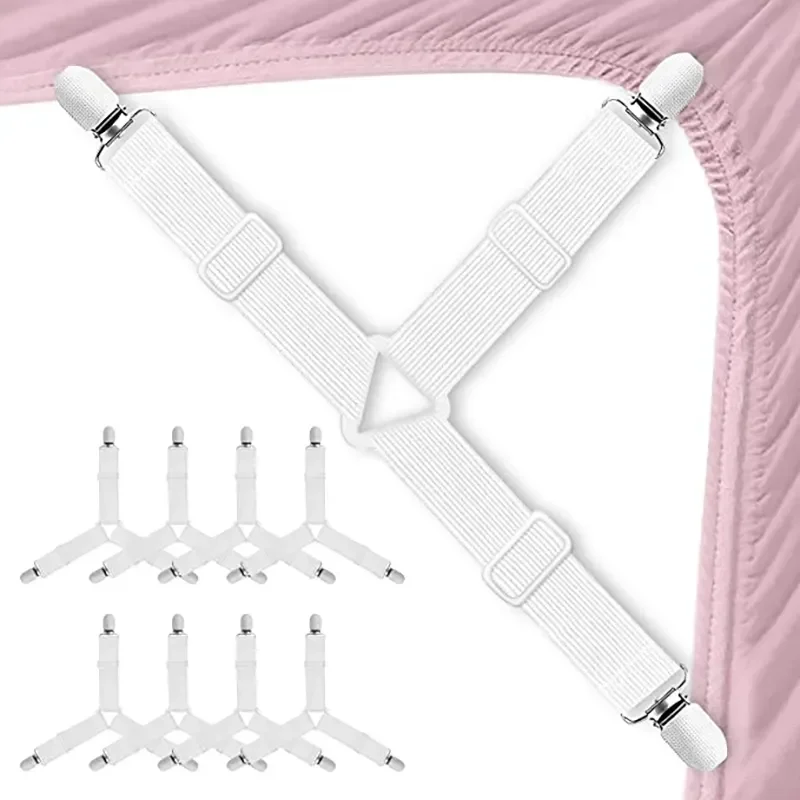 

Elastic Pcs Sheet Holders Straps Fasteners Triangle Mattress Holder Grippers Corner Bed Adjustable Suspender Bed 4 Clip Cover