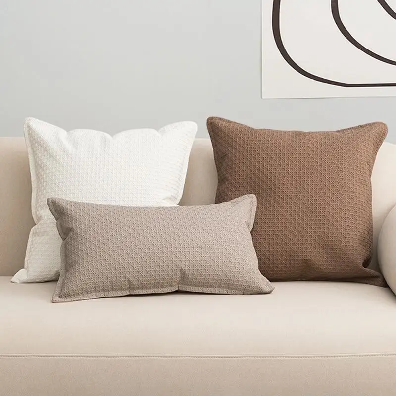 

Роскошный однотонный Чехол на подушку кремового, коричневого и бежевого цвета 30x5 0 см/45х45 см наволочка на подушку из искусственной кожи с тиснением на диван-кровать