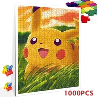 pokemon pikachu 1000pcs assemble puzzle toys children jigsaw puzzles family game cartoons educational toys for kids gifts