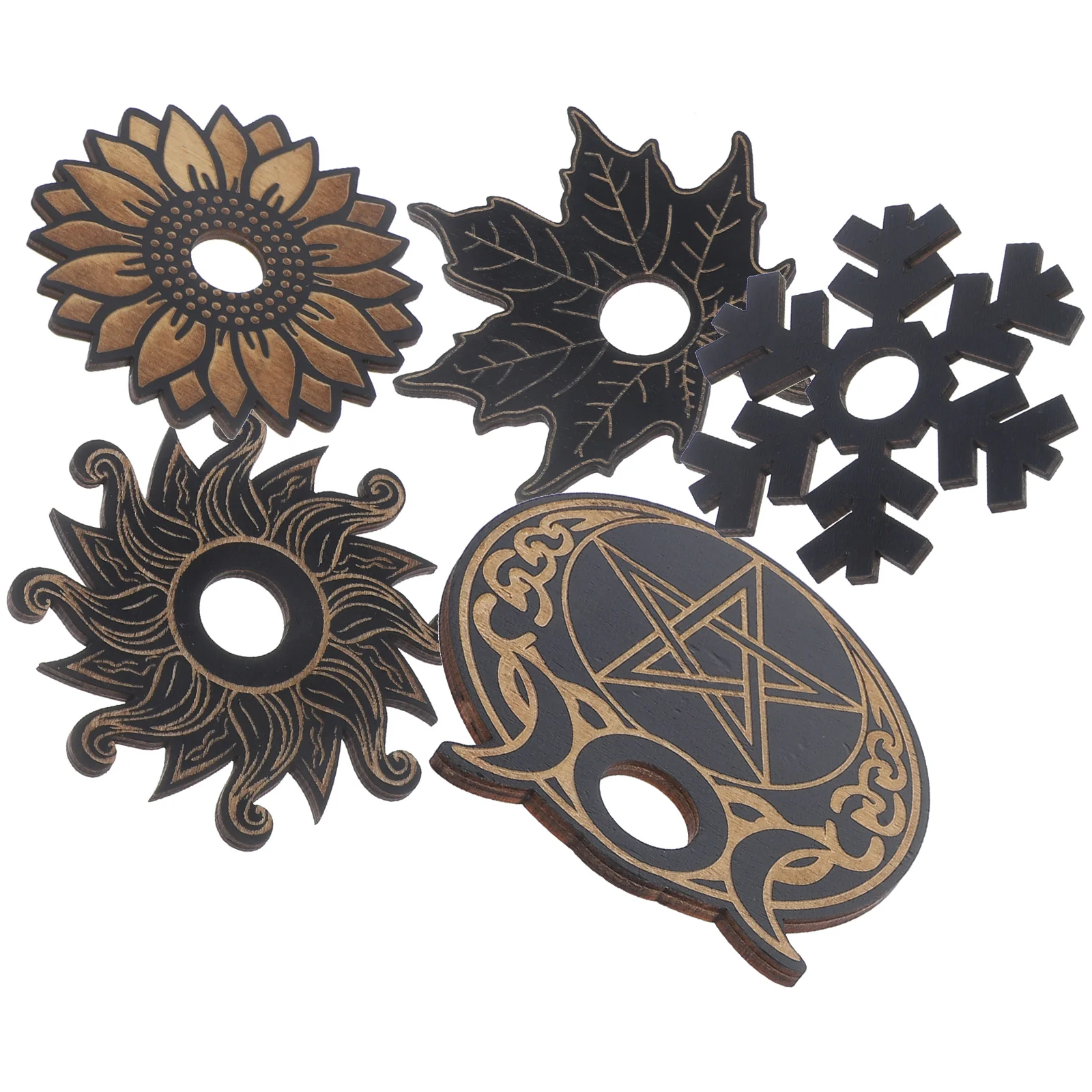 

5pcs Crystal Sphere Holder Crystal Ball Display Stand Crystal Display Wood Base