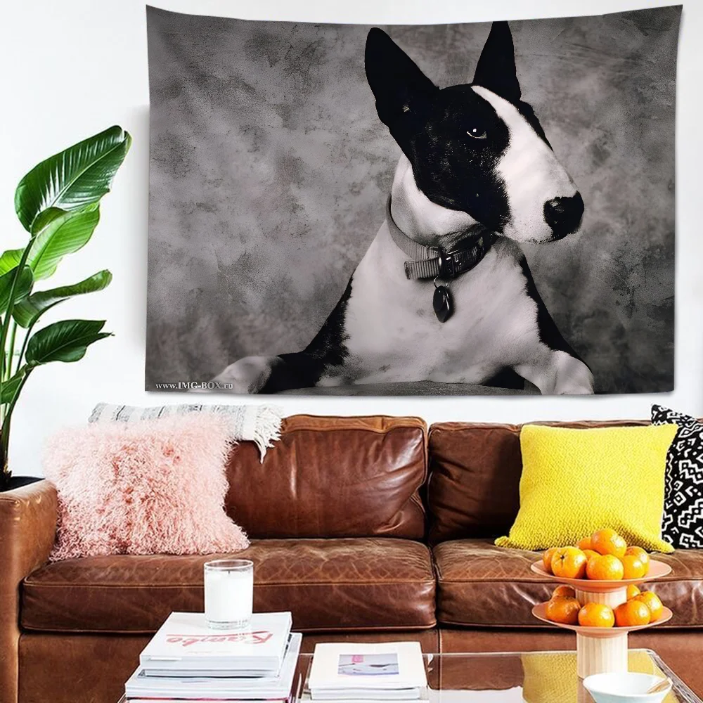 Английский бультерьер собака искусство научная фантастика комната домашний