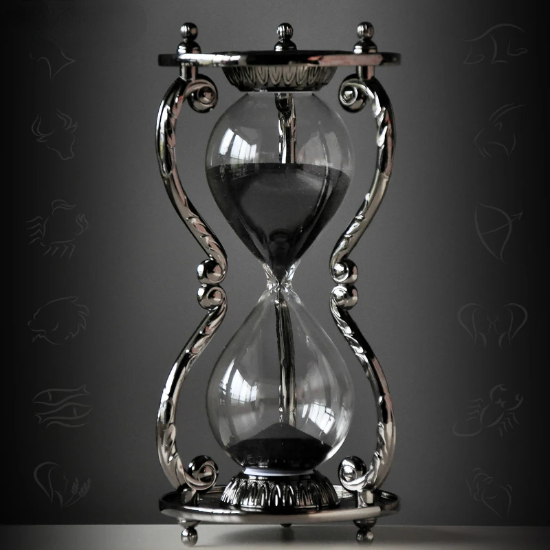 

Creative Decoration Metal Hourglass Timer Sand Clock Twelve Constellations Men's Girlfriend Gift Home Decorative Clocks Decor