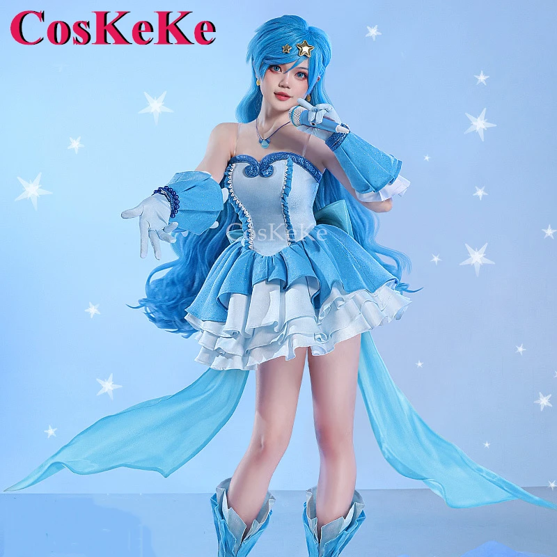 CosKeKe Hanon Hosho Косплей Русалка Мелодия Пичи Пич Костюм Великолепная Синяя Униформа
