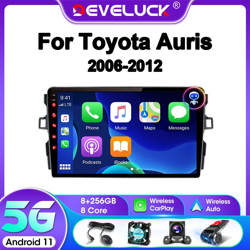 

Develuck Android 11 Car Radio for Toyota Auris E150 2006 - 2012 Multimedia Player Carplay 2 Din Auto Stereo Autoradio DVD GPS