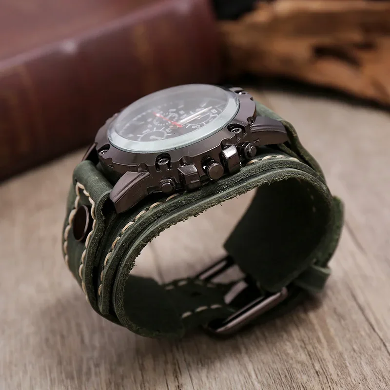 y multicolor męski zegarek kwarcowy luksusowy na rękę 2024 skórzany pasek do zegarków w stylu punkowym dla mężczyzn reloj hombre relojes para