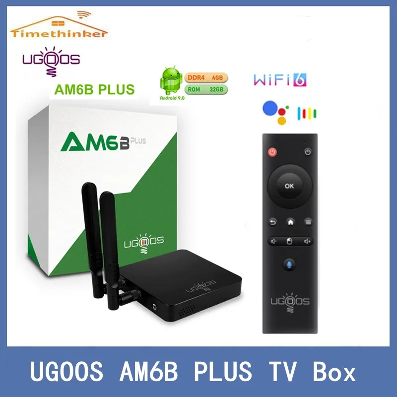 Приставка Смарт-ТВ UGOOS AM6B PLUS, 4 + 32 ГБ, Android 9.0 