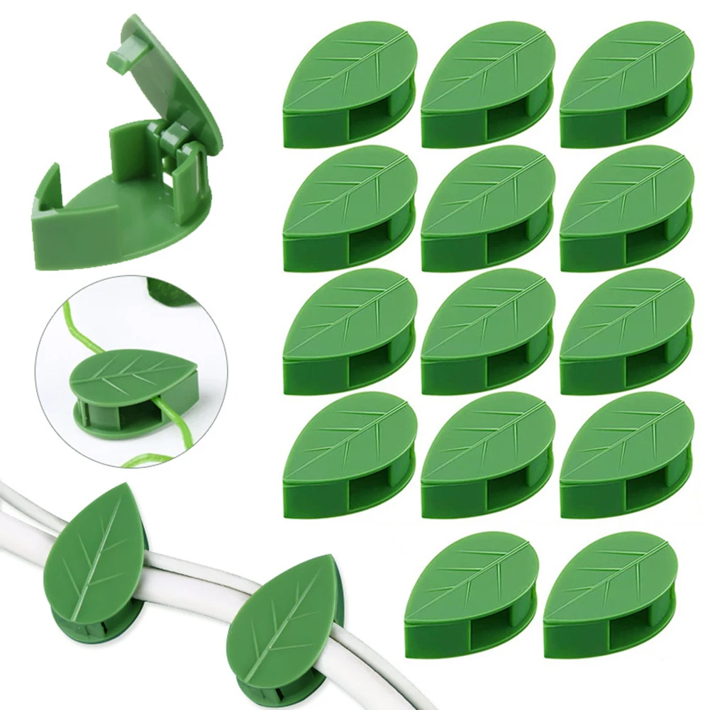 

10PCS Plant Climbing Artifacts Fixing Clip Leaf Shape Self-Adhesive Invisible Garden Hook Support Climbing Plants Tracele