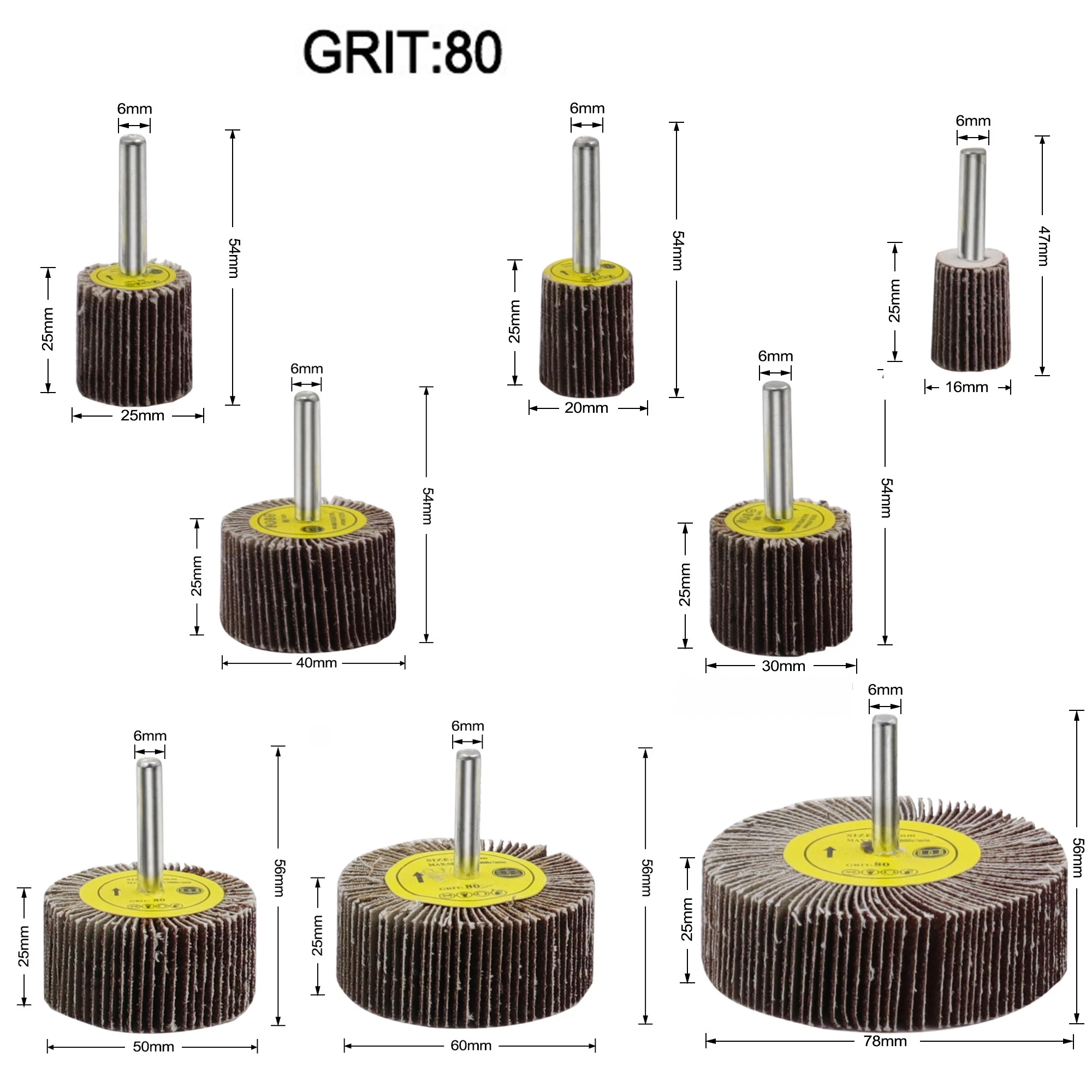 

10 Pcs Flap Wheels Set Each 40 60 80 and 120 Grits Aluminum Oxide for Remove Rust and Weld Burr – 6mm Shank Fits All Drills