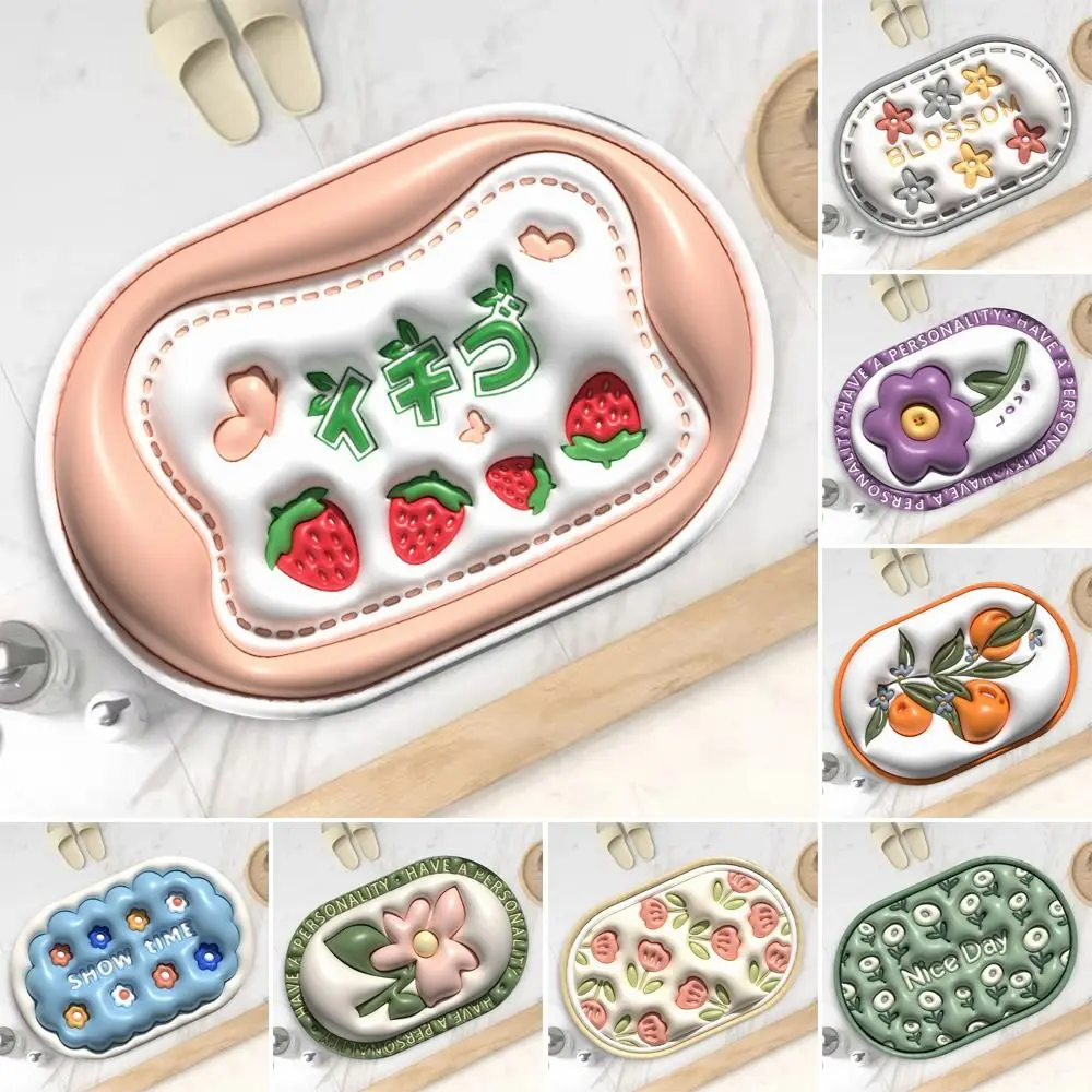 

3D коврик для ванной с цветами, коврик для мгновенной сушки, коврик для ванной, нескользящий входной коврик, напольный коврик из кожи наппа, коврик для туалета, домашний декор