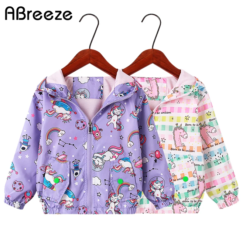 

2022 Autumn Girls Jackets INS Multicolor Print Toddler Girls Outerwear New Hooded Jackets for Baby Girls 3Y 5Y 7Y Kids Jackets