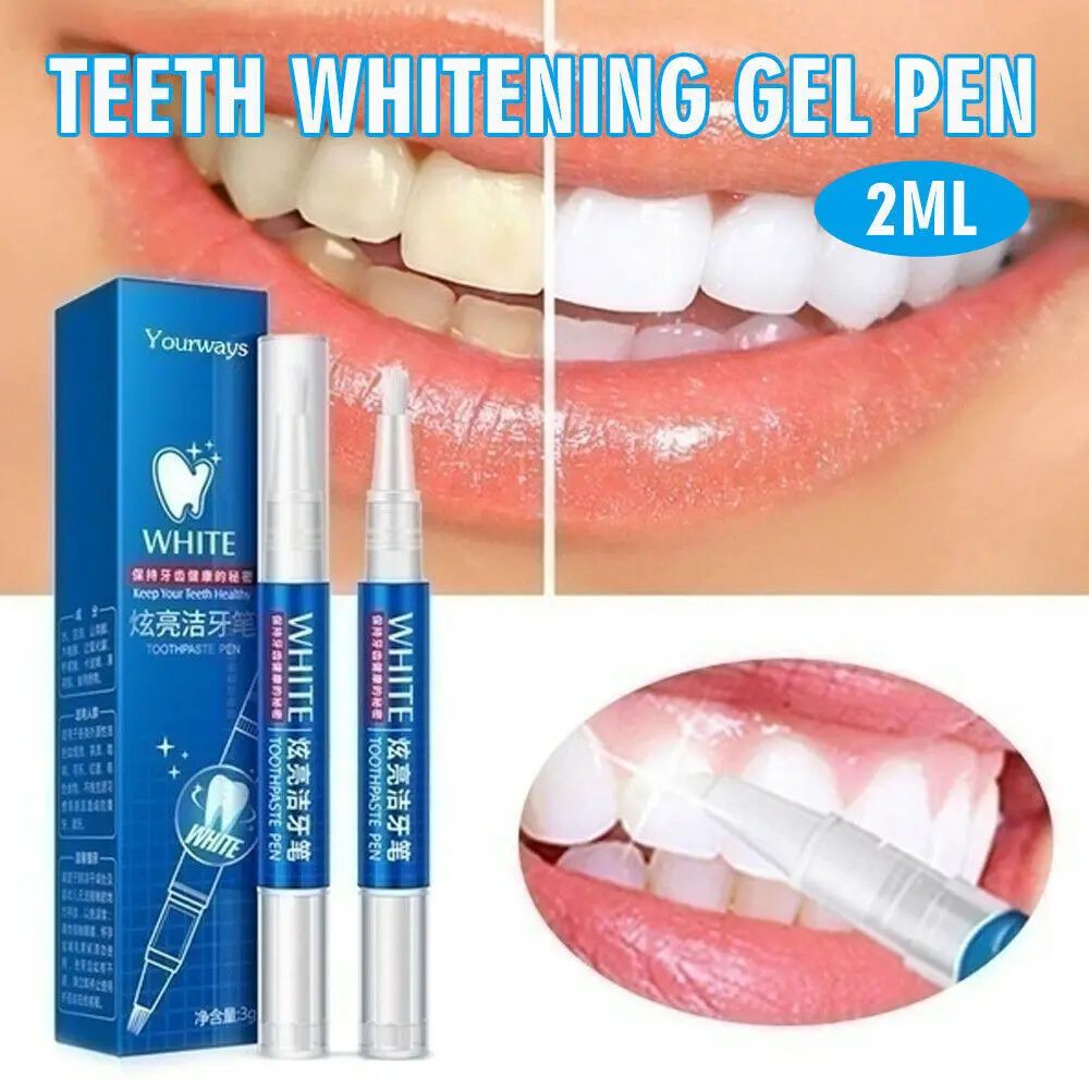 

2ml Teeth Whitening Stain Remover Brightening Gel Pen Effective Remove Plaque Stains Oral Teeth Care Pen Teeth Whitening Tools