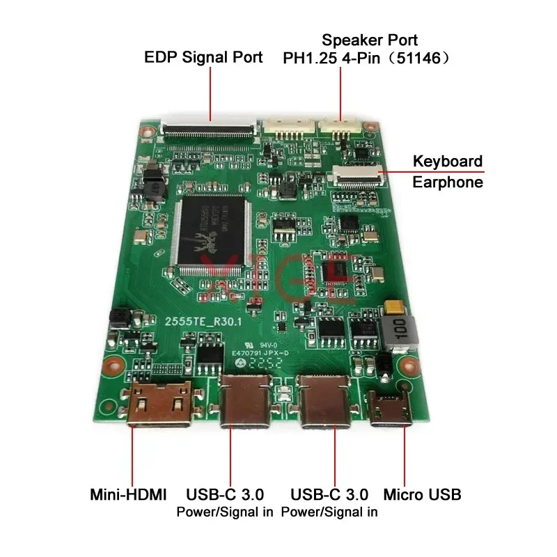 Для B156HAN02 B156HTN03 B156HAN01 B156HAN04 B156HAN06 G156HAN02 плата привода EDP-30Pin Mini-HDMI USB-C 3 0 дисплей 1920x1080