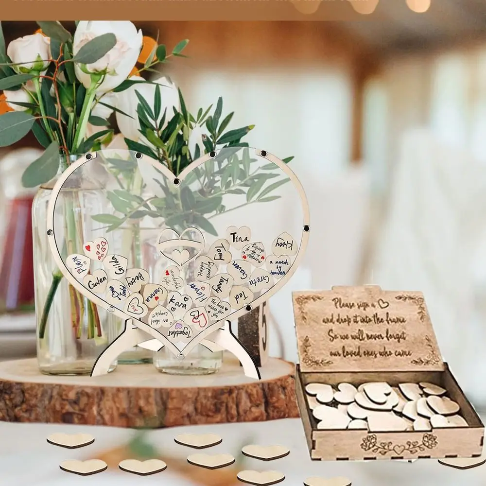

Alternative 80 Hearts Box 60 Hearts Box Gifts 3D Guestbook Wedding Decor-Drop Wedding Guest Book Guest Drop Box