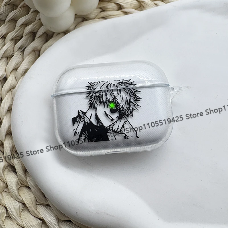 Фото Чехол для наушников в стиле аниме J-Jujutsu K-Kaisen G-Gojo для Airpods 4 3 2 Pro 3, силиконовый чехол для Airpod 2 3 1, защитный аксессуар-оболочка №4