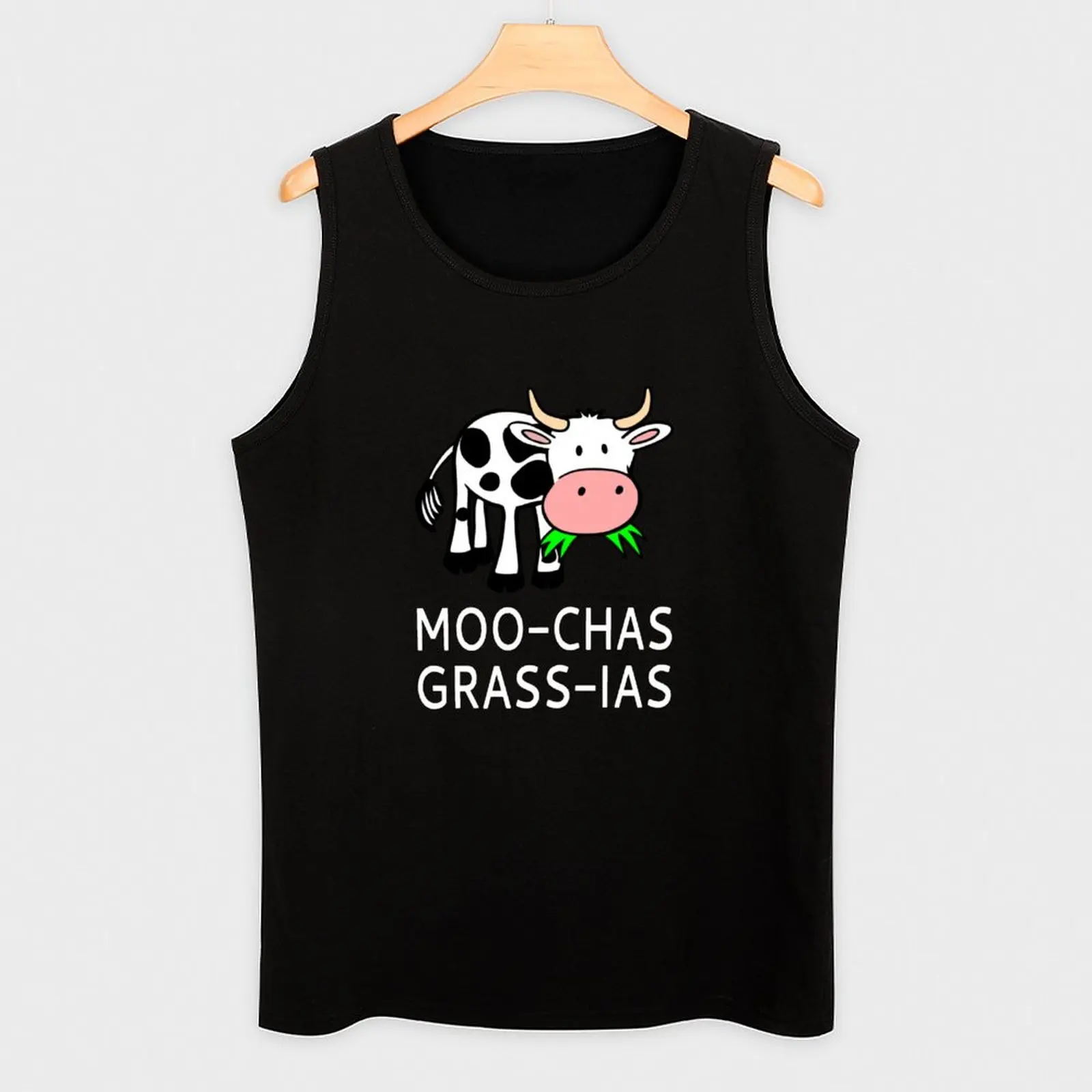 Moo-chas Grass-ias (Muchas Gracias) Хлопковая мужская майка для спорта