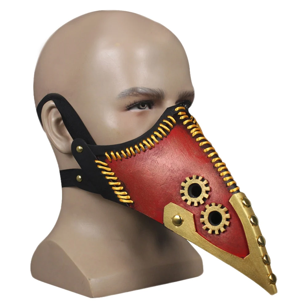 

Anime My Hero Academia Overhaul Mask Cosplay Crow Mouth Plague Doctor Halloween Masks Steampunk Face Long Beak Gothic Helmet