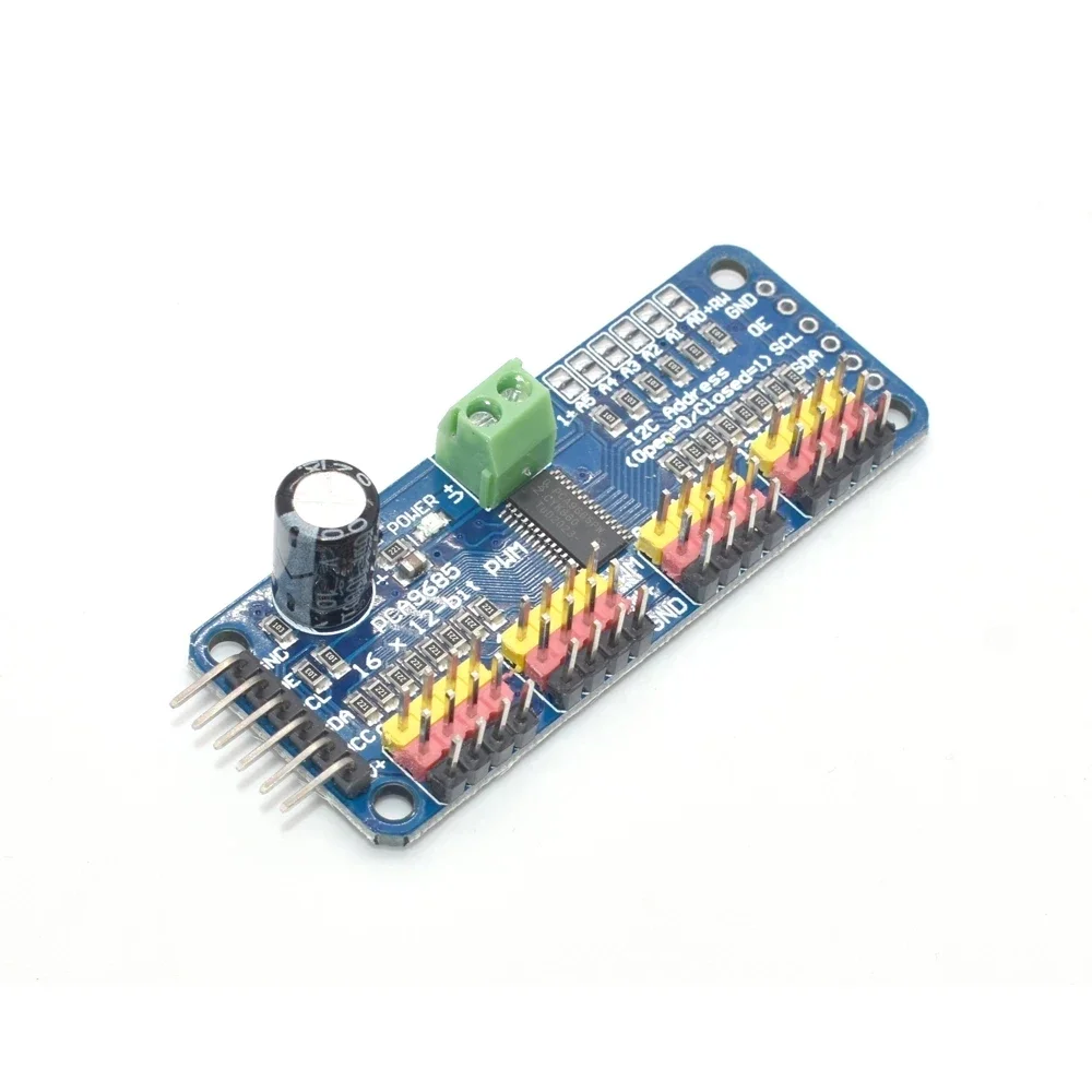 Фото PCA9685 16-канальный 12-битный сервопривод ШИМ-интерфейс I2C-для Arduino Raspberry Pi DIY Servo Shield Модуль сервошипника №2