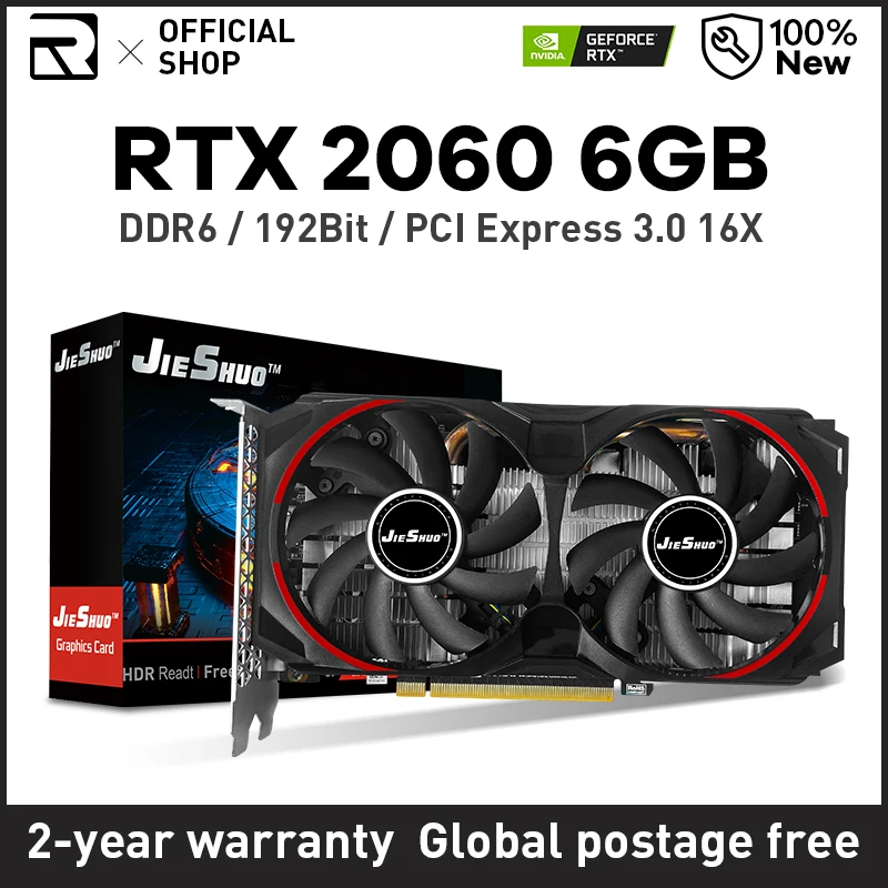 

Новая видеокарта RTX 2060 6G NVIDIA GeForce GDDR6 бит PCI Express 3,0x16 GPU rtx2060 6 Гб видеокарта для настольных игр