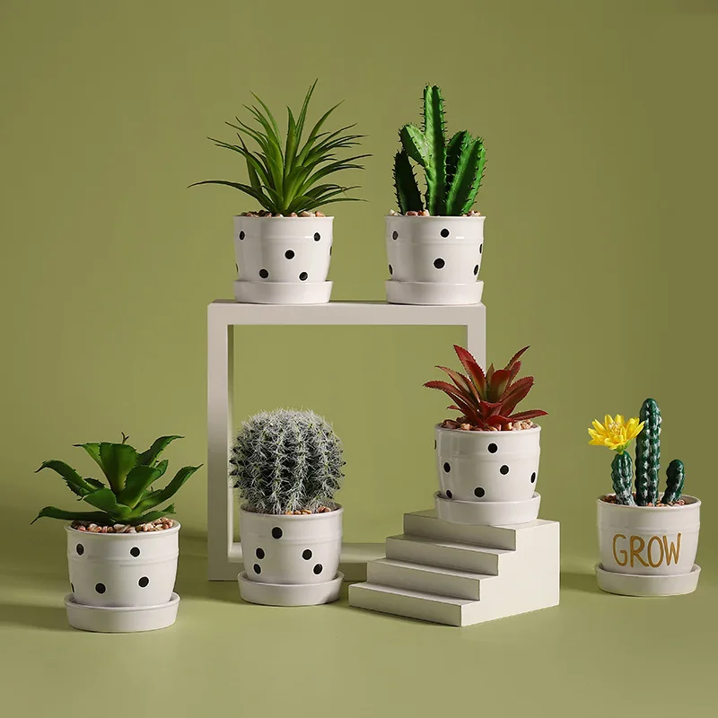 Simple simulation of meaty potted tabletop mini decoration home living room artificial fake succulent flowers and green plants