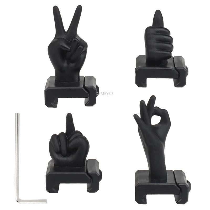 

Tactical Finger Thumb Front and Rear Sight Outdoor Shooting Hunting Gun 20mm Rail Mount Base Hunting Scope Accessories 4Pcs