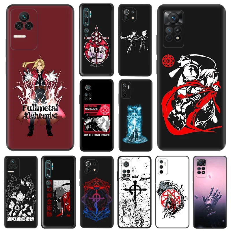 

Soft Phone Cases For Xiaomi 13 Lite12T 12S Ultra 12 X A2 Fullmetal Alchemist Anime Redmi 12C K50 K60 Pro CC9E Black Matte Cover