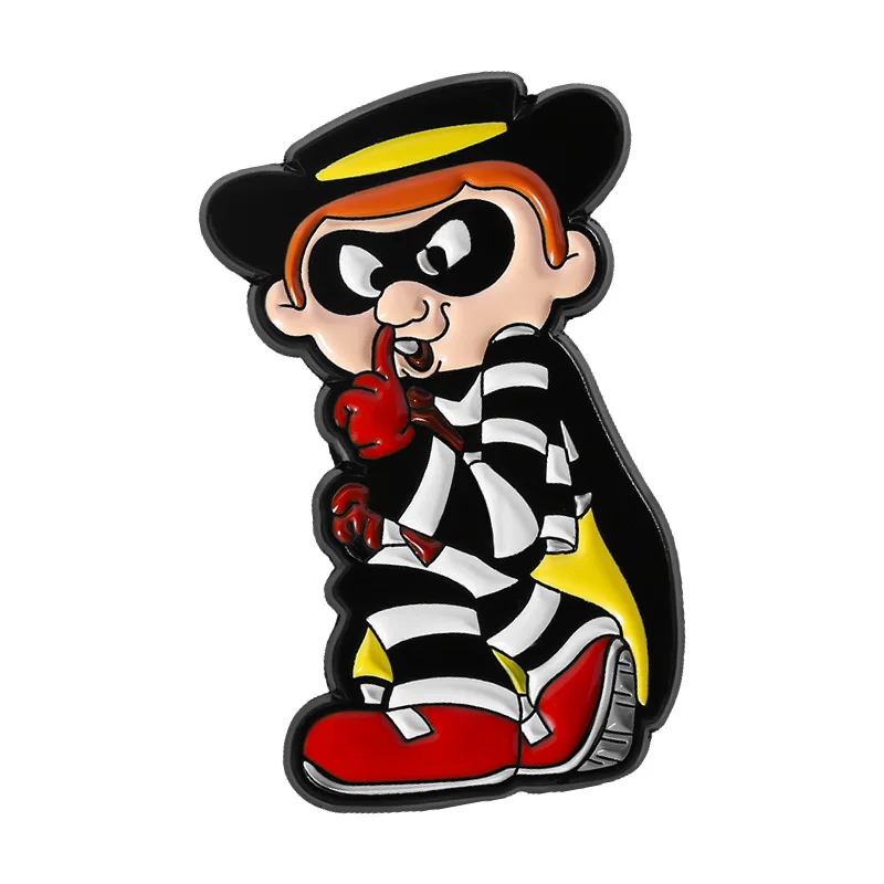 Мультяшные значки в форме клоуна, креативные полосатые булавки из сплава для одежды, аксессуары для одежды и сумок, подарки для друзей