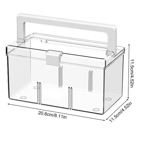 Многофункциональный контейнер для лекарств, коробка для хранения семейных медицинских масок, прозрачная пластиковая удобная портативная аптечка с ручкой