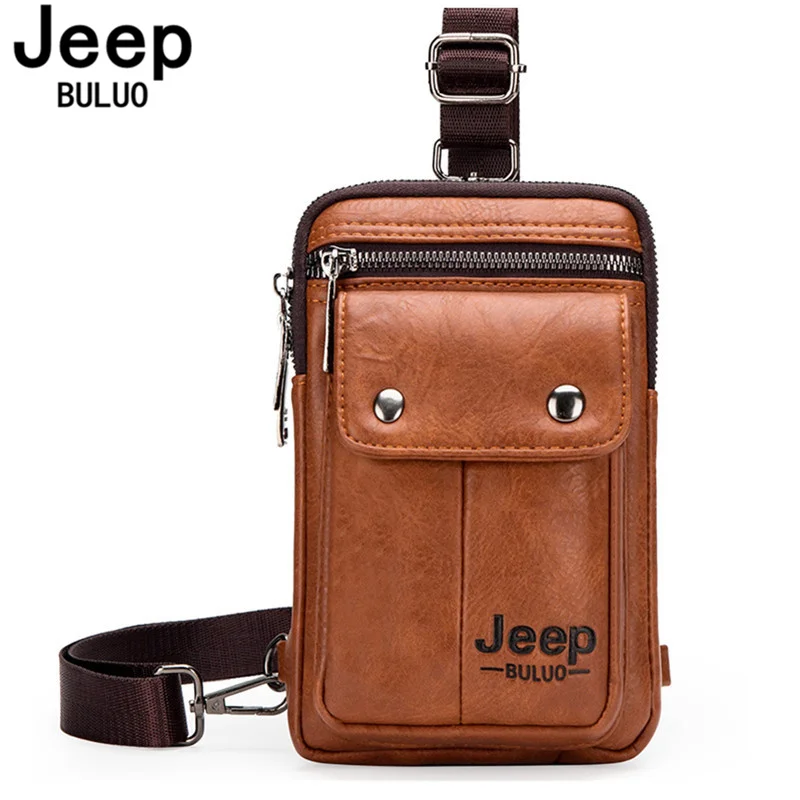 

JEEP BULUO Small Multi-function Sling Crossbody Bag Brand Men Shoulder Bag Legs Waist Bag For Man New Fashion Casual Cool Mini