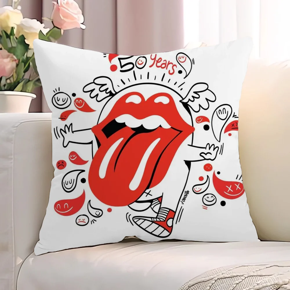 Наволочка R-rolling StonesS для дивана 45x45 см короткая плюшевая наволочка 40*40