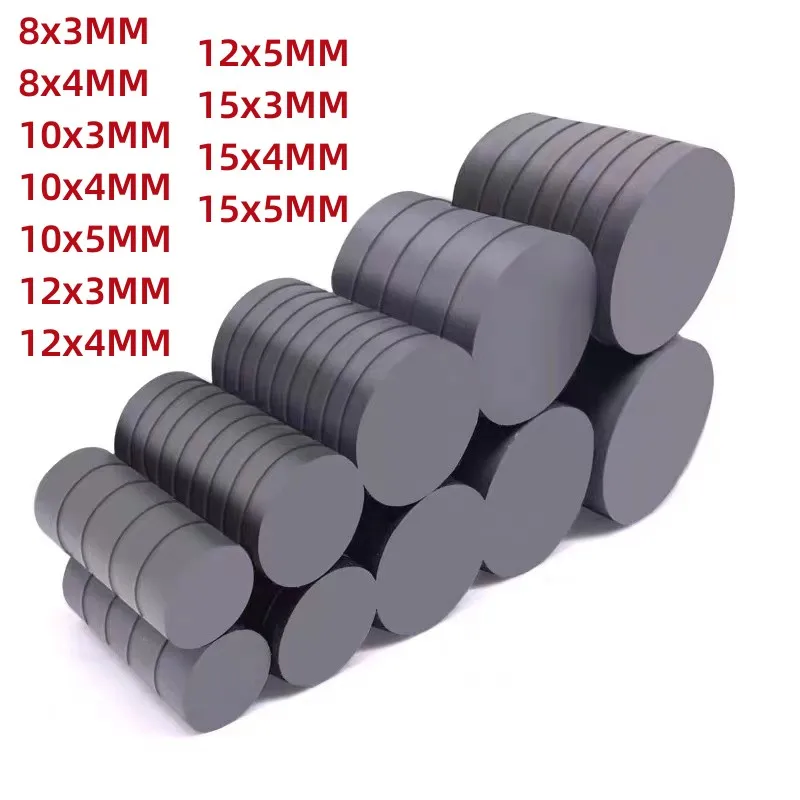 

50PCS strong magnet 8x3mm 8x4 10x3MM circular black magnet refrigerator ferrite magnet permanent magnet speaker magnet hardware