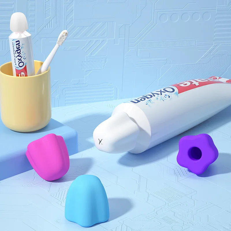 

2pcs Silicone Toothpaste Cap Self-sealing Toothpaste Squeezer Toothpaste Pump Dispenser Tooth Paste Saver Bathroom Supplies