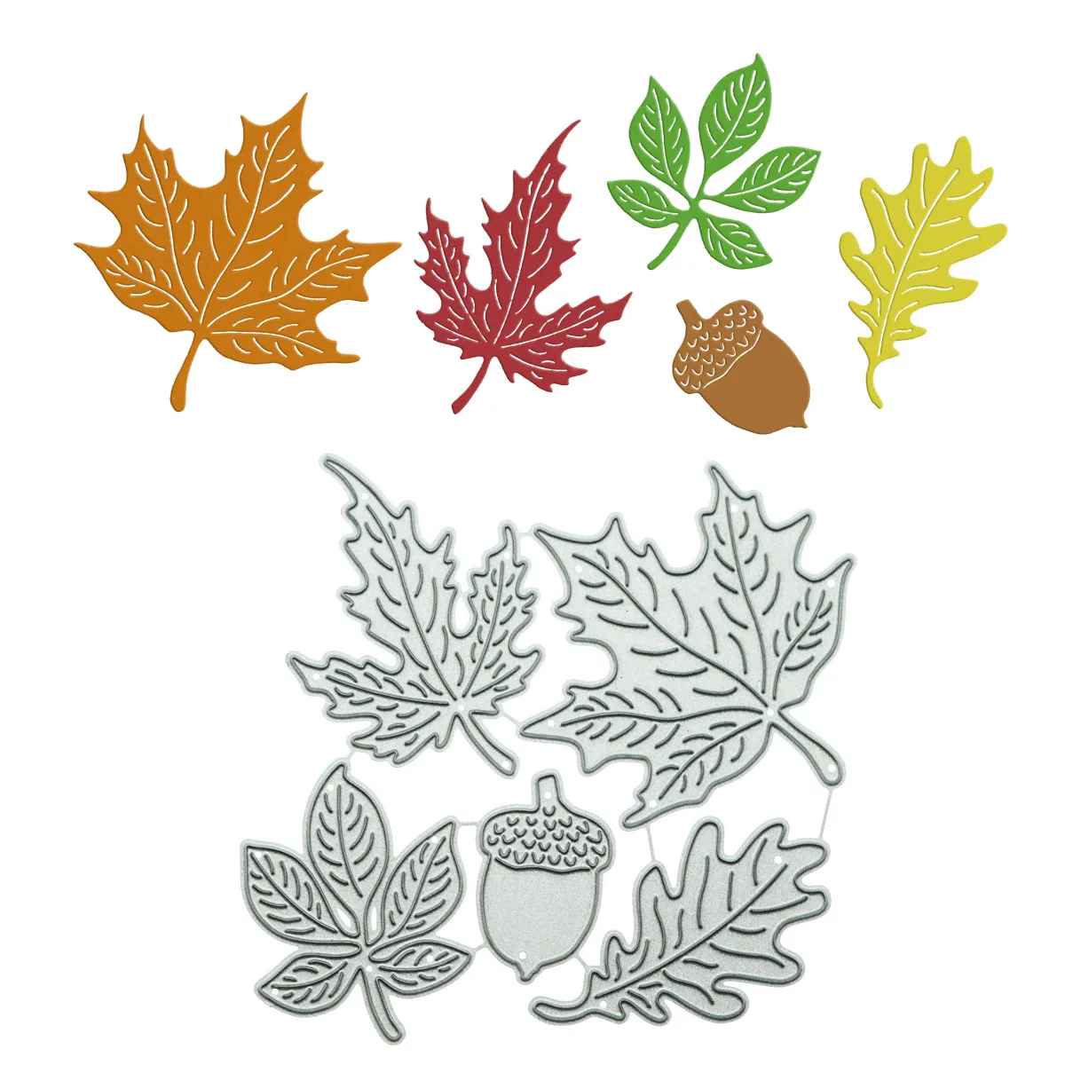 

Metal Die Cuts Multi Leaves Maple Leaf Oak Acorn Pattern Cutting Stencil Handcraft Clipart Craft Paper Card Decorating Cutter