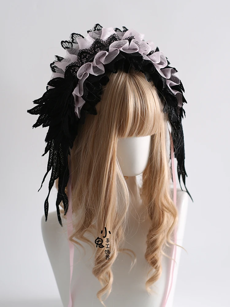 Оригинальная повязка на голову kc Dark Lolita кружевной головной убор великолепные