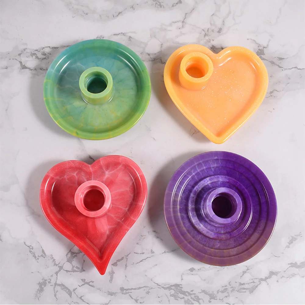 Crystal Drop Glue Love Candlestick Mold Candle Socket Mold Decoration