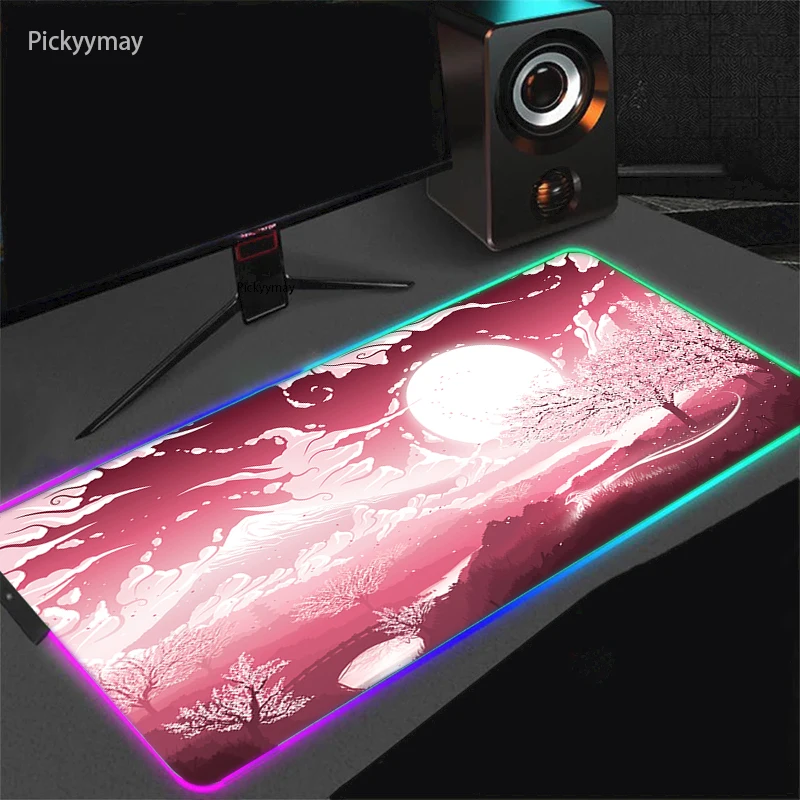 Большой коврик для мыши Fantasy Night RGB XXL игровой светодиодный геймерские коврики