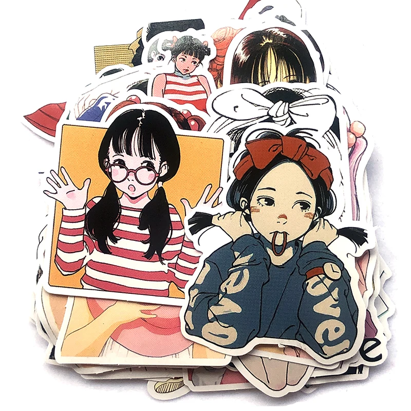 

50 шт., стикеры в стиле аниме для девочек