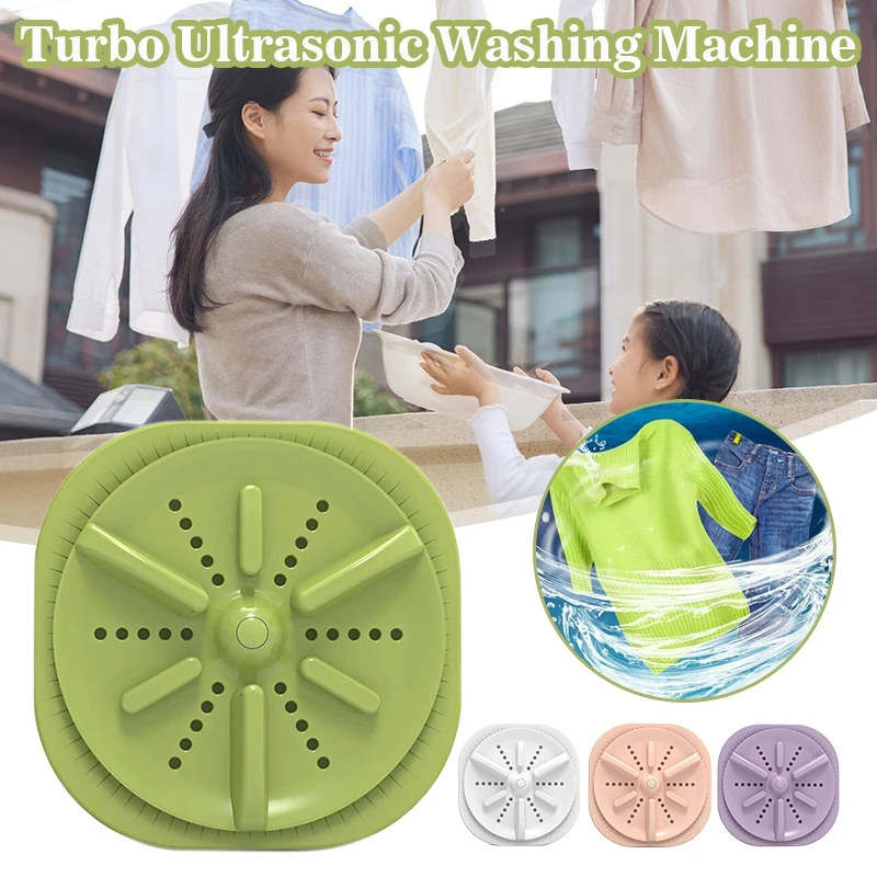 

Mini Ultrasonic Washing Machine Turbo Wash Machine Portable Laundry Washer USB Dirty Clothes Cleaner Outdoor Camping