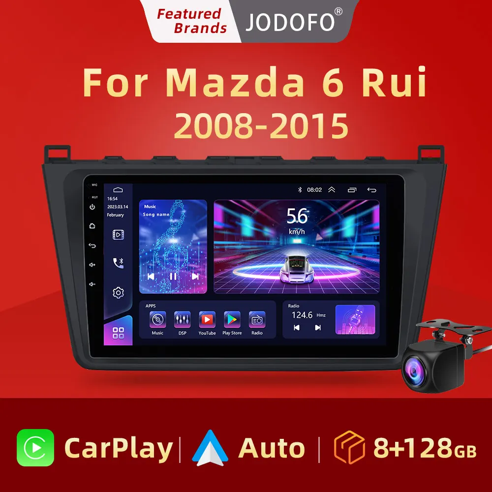 Jodofo 8 128 ГБ 2 din Android 11Carplay GPS Автомобильный радиоприемник для Mazda 6 Rui wing GH 2008-2015