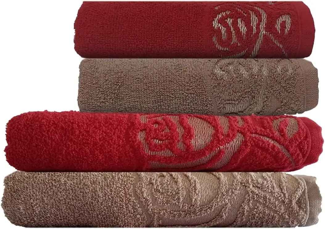 

Set Bath Towels 4 pieces 500g/m2 - Combed Wire - Premium Jacquard (JG4) Face Towel Hand Face Cleaning Hair Shower Microfiber Tow