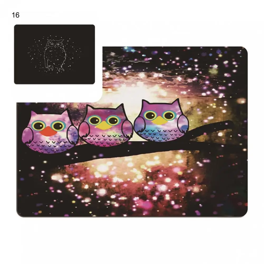 Резиновый Удобный Компьютерный коврик для мыши с рисунком Совы акварелью легкий