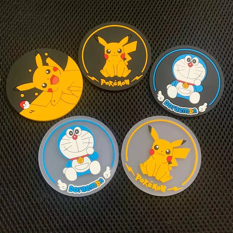 

Покмон аниме Kawaii Pikachu Автомобиль Подставка, слот для водяной чашки, нескользящий коврик, мультяшный держатель для чашки, коврик, автомобильные аксессуары, Женские Подарочные игрушки, подарки