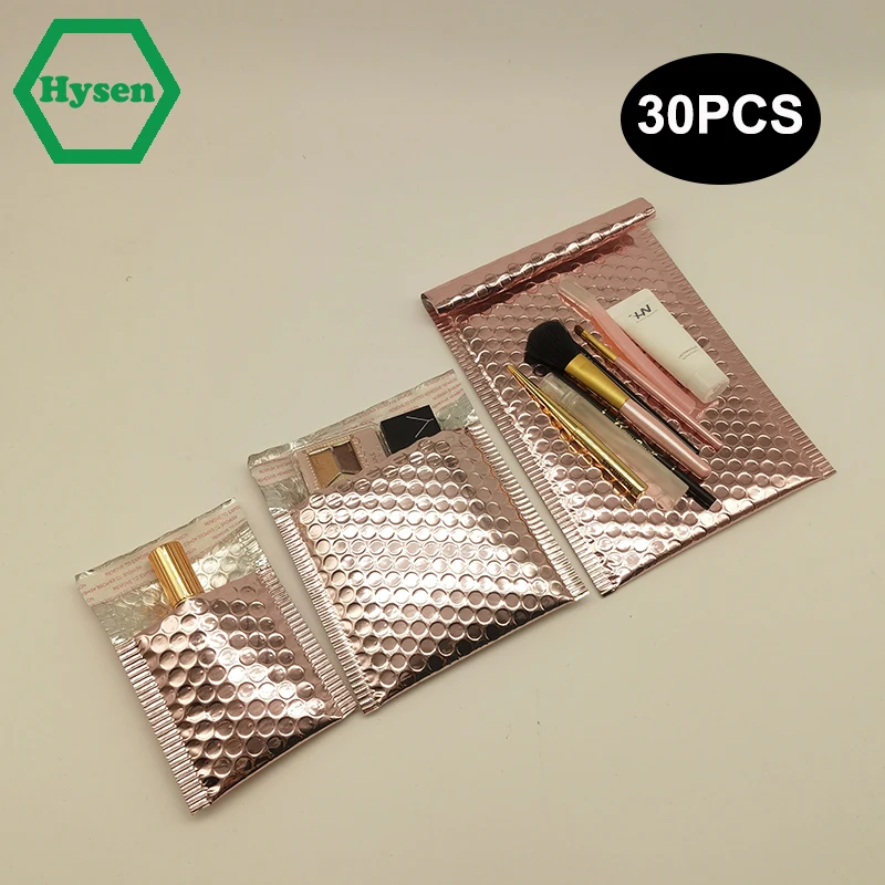 Hysen Bubble Mailers Wholesale 30pcs Shipping Packaging For Business Mailing Gift Waterproof Rose Gold Mailing Envelopes Bubble