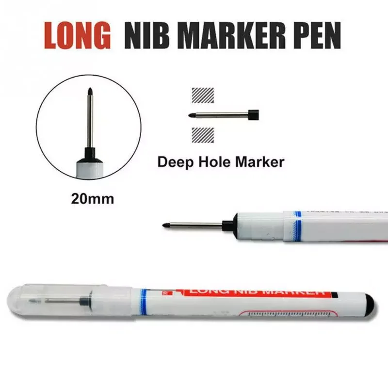 

20mm Quick Drying Marker Pen Processing Deep Hole Marker Pen Metal Surface Water Resistant Smudge Proof Carpenter Long Nib