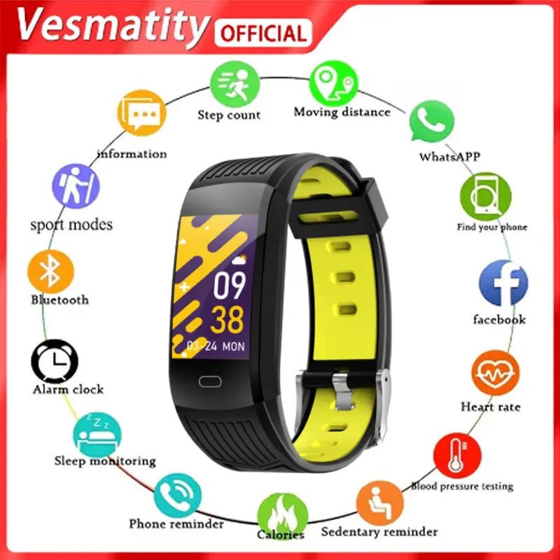 

Vesmatity Silicone Smartwatch Men Women Smart Watch Fitness Tracker For Android IOS Smart Clock Sport Waterproof Smart-Watch