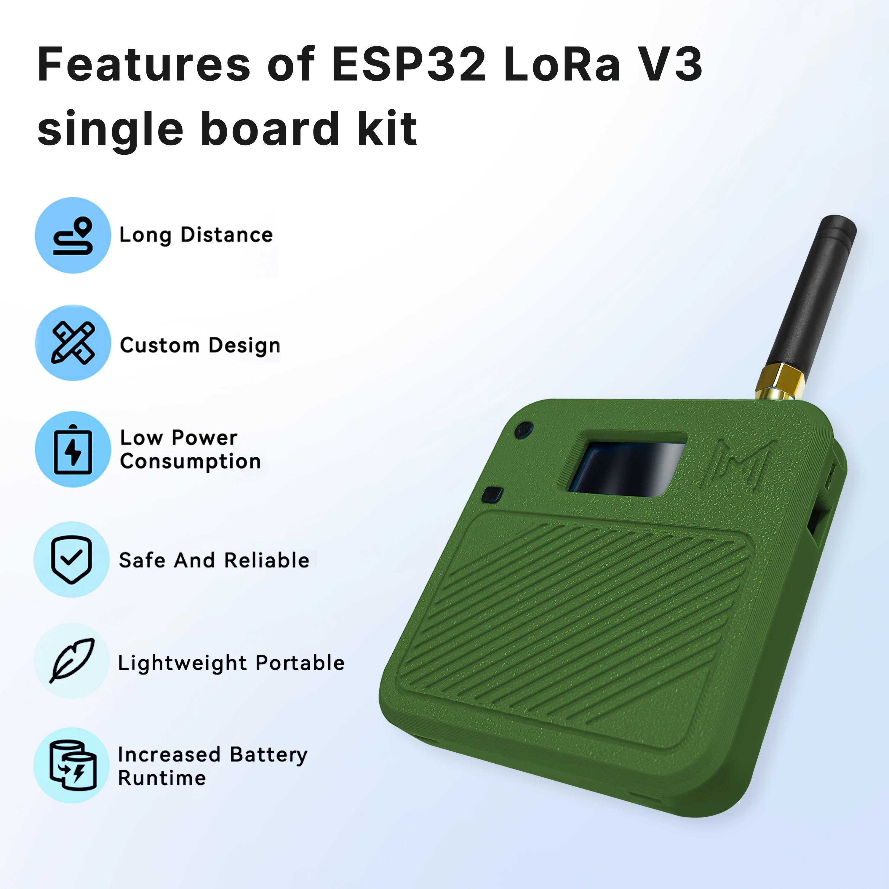 Фото Комплект Heltec V3 Meshtastic WiFi LoRa 32 Shell Kit с ESP32, SX1262 LoRa Node, 0.96-дюймовым синим OLED-дисплеем, отладочная плата для Arduino LoRaWAN IoT №3