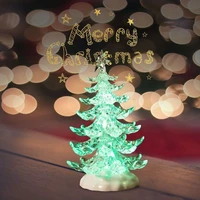 glowing christmas tree led light acrylic usb night light rgb crystal transparent lamp color changing lights bedroom bedside lamp