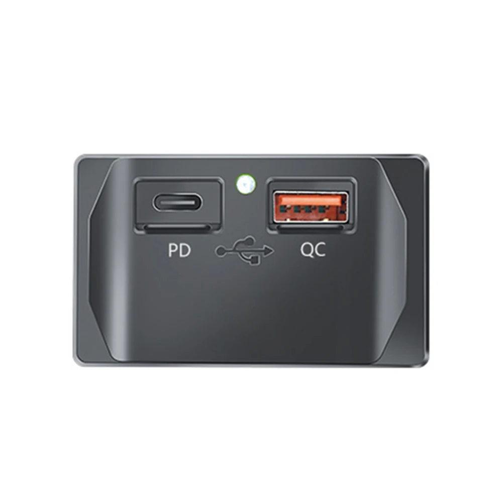 

1x Dual USB Ports QC3.0 PD 12V Car Bus Charger Socket Adapter USB Power Panel For Universal Car Interior Electronic Charger