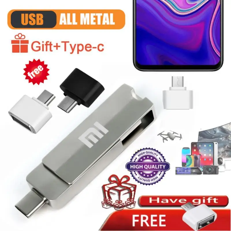 Оригинальный металлический флеш-накопитель XIAOMI OTG Type C 64 ГБ флэш-накопитель Usb