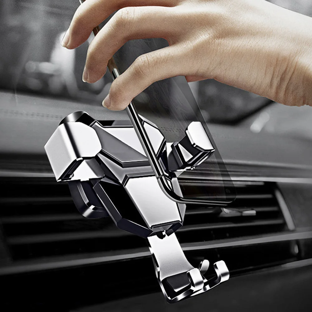 

Крутой Автомобильный держатель для телефона в автомобиле для телефона на вентиляционное отверстие сплав гравитационный зажим Крепление б...